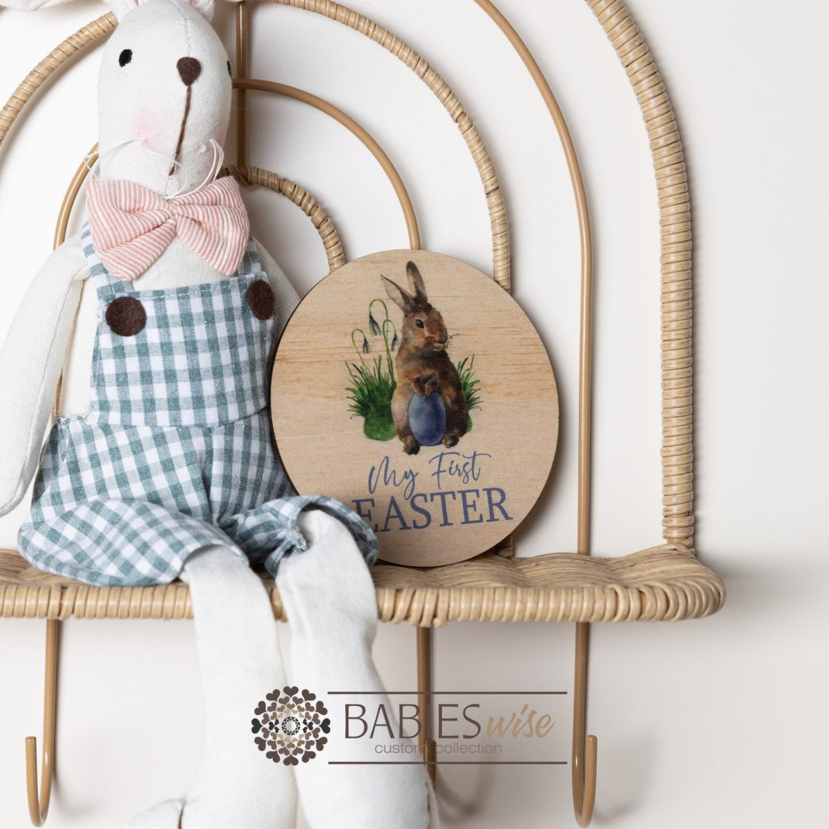 "My First Easter" Timber Plaque- Laser Cut UV Printed Watercolour Design. - Image 2