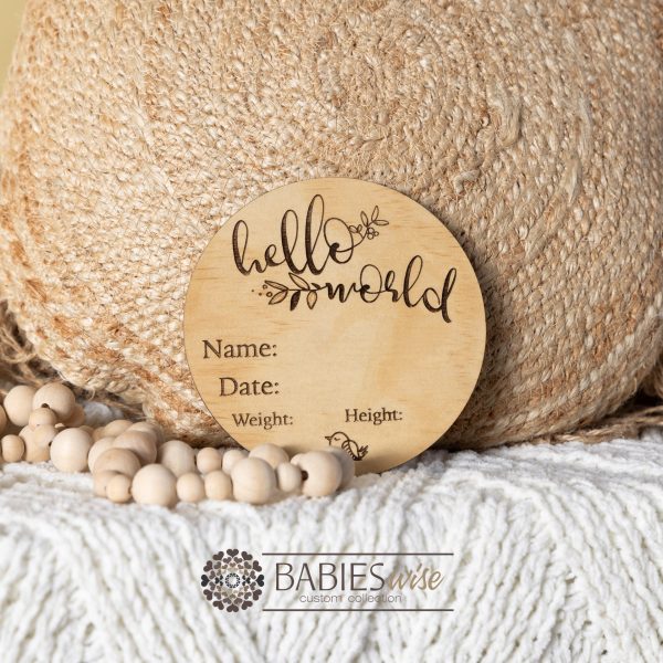 Hello world timber birth annoucement - birdy