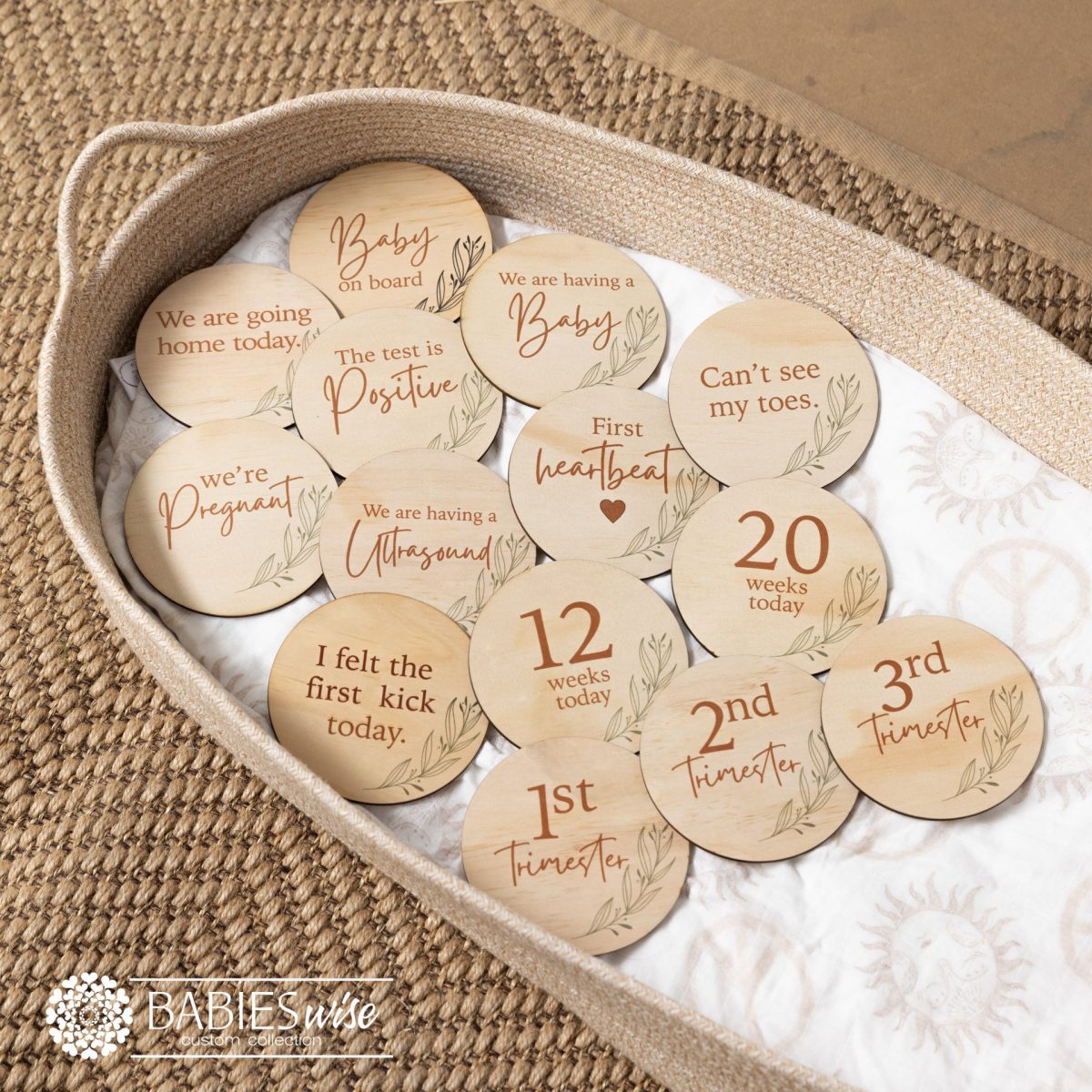 "Pregnancy Milestones" Disc- Timber Preganancy Announcement & Trimester Set