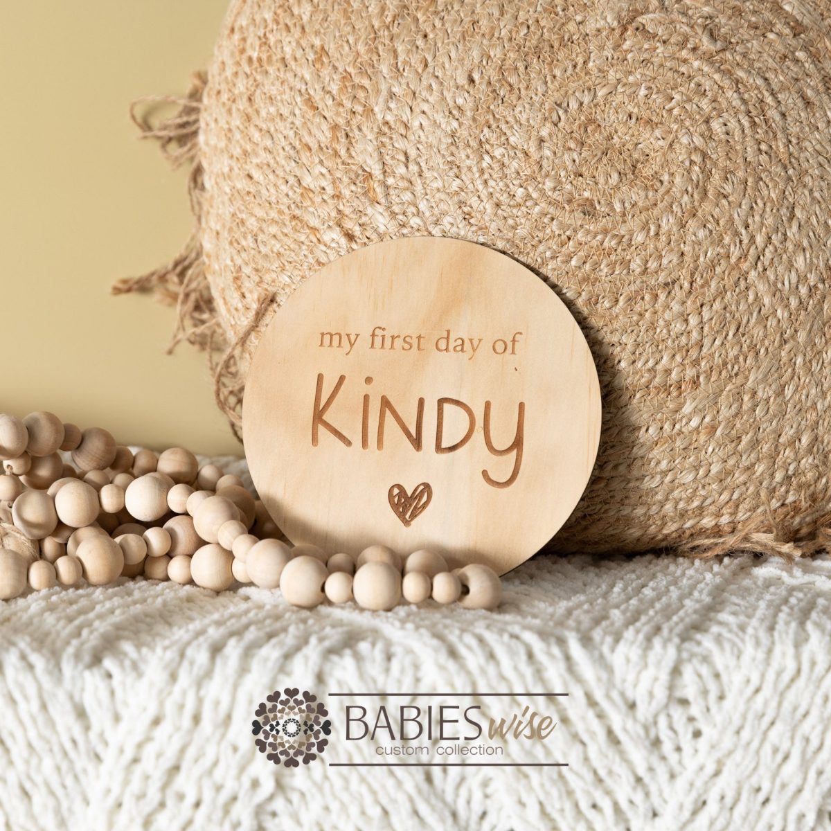 "First Day of Kindy"- Timber Plaque