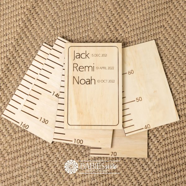 Laser Engraved Timber Growth Chart personalised