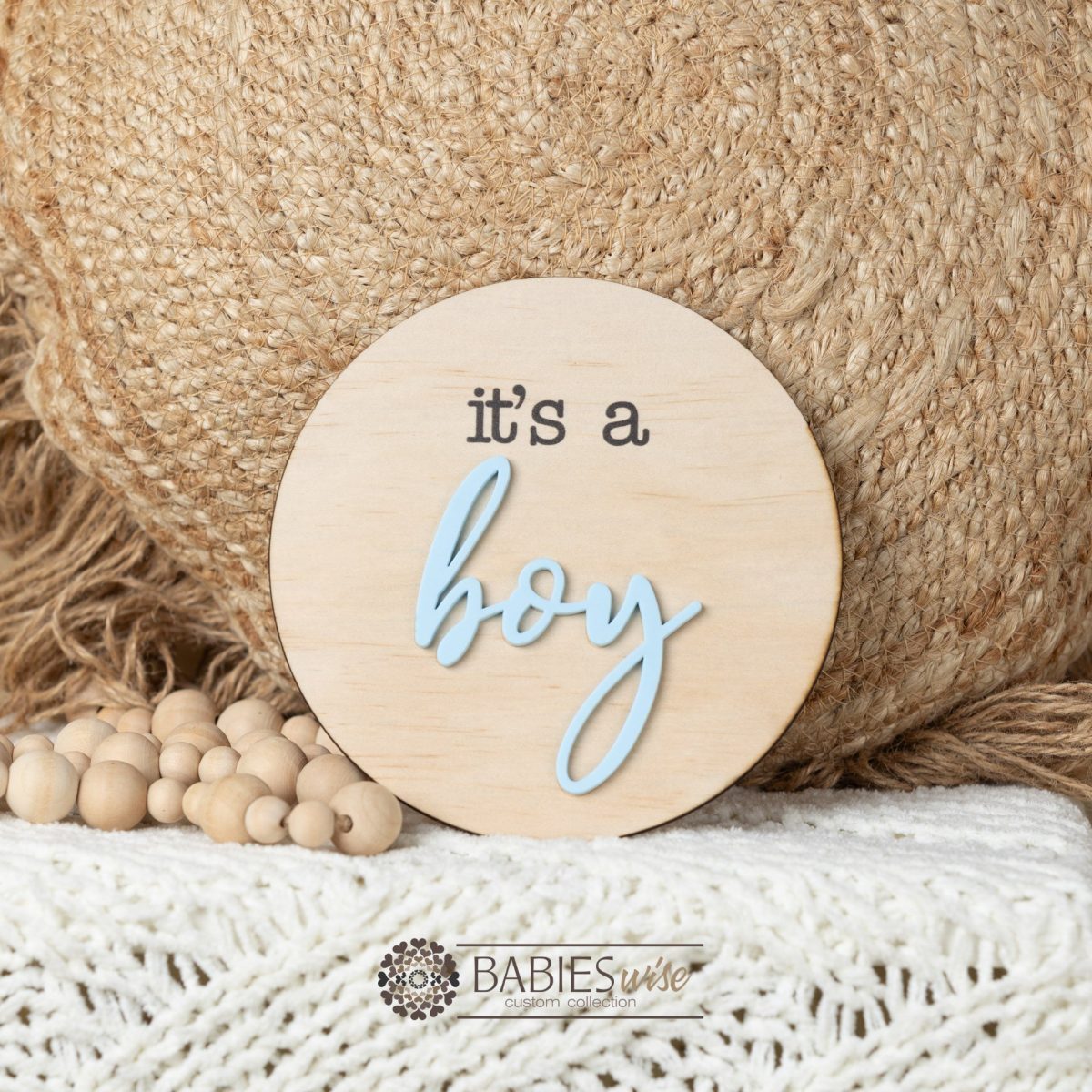 "It's a Girl" "It's a Boy"- Announcement Plaques Timber 3D Baby Annoucement Plaque - Image 2