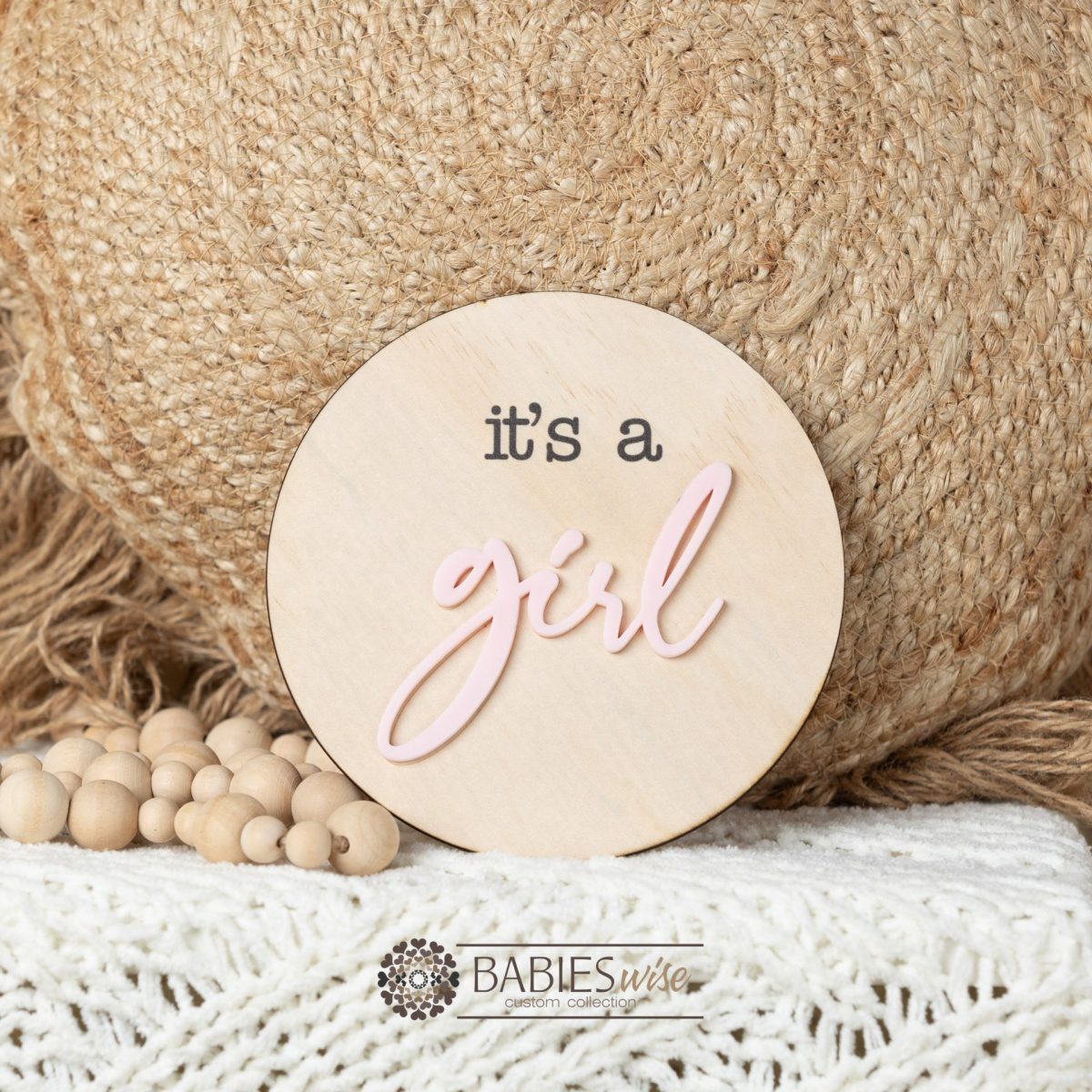"It's a Girl" "It's a Boy"- Announcement Plaques Timber 3D Baby Annoucement Plaque