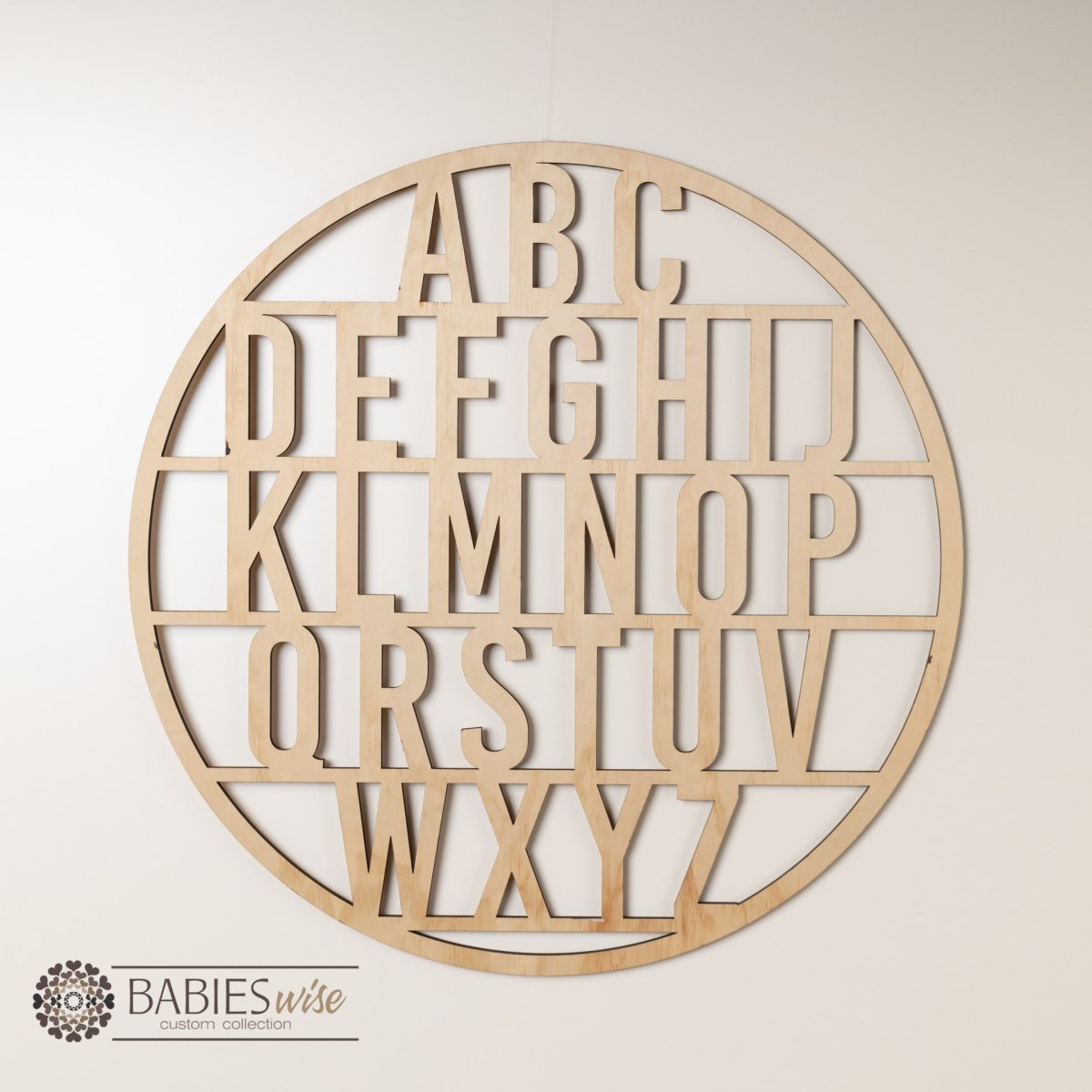 "Timber Alphabet Nursery Decor"- Laser Cut Circle & House Wall Art