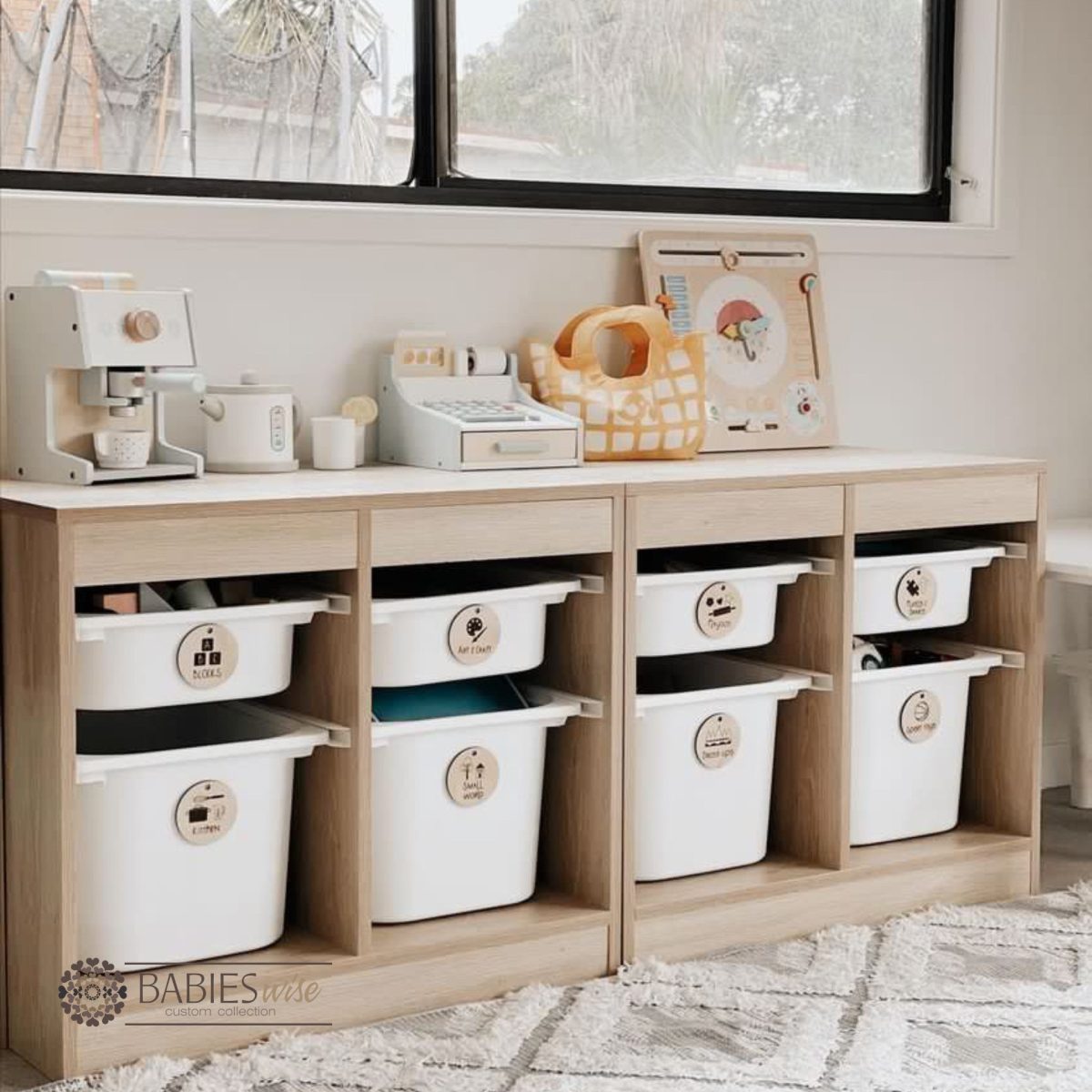 "Timber Storage Label Disc"- Toy & Classroom Organisation Tags