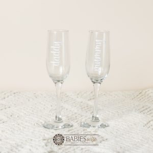 Baby Announcement "Ice Bucket" Gift Pack - Champagne Glass Set with Decals - Image 5