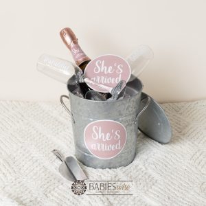 Baby Announcement "Ice Bucket" Gift Pack - Champagne Glass Set with Decals
