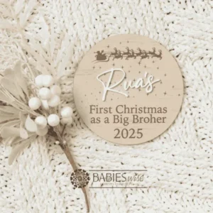 Personlised Timber 3D <br>Acrylic Plaque <br>First Christmas as a <br>Big Brother or Sister - Image 2