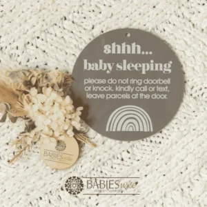 Mocha Acrylic Milestone Set with 3D Numbers and Shh.. Plaque<br> In a White Magnetic Gift Box. - Image 2
