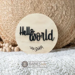Hello World Timber <br> 3D Acrylic <br> Announcement Plaque - Image 4