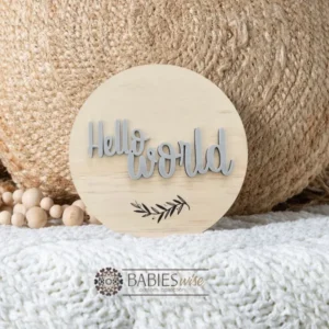 Hello World Timber <br> 3D Acrylic <br> Announcement Plaque - Image 3