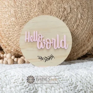 Hello World Timber <br> 3D Acrylic <br> Announcement Plaque - Image 2